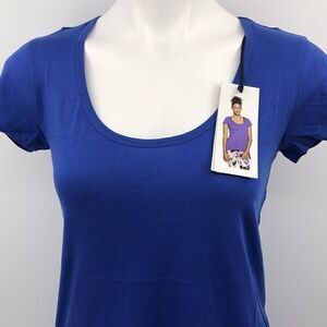 Satva blue organic cotton handkerchief cut top